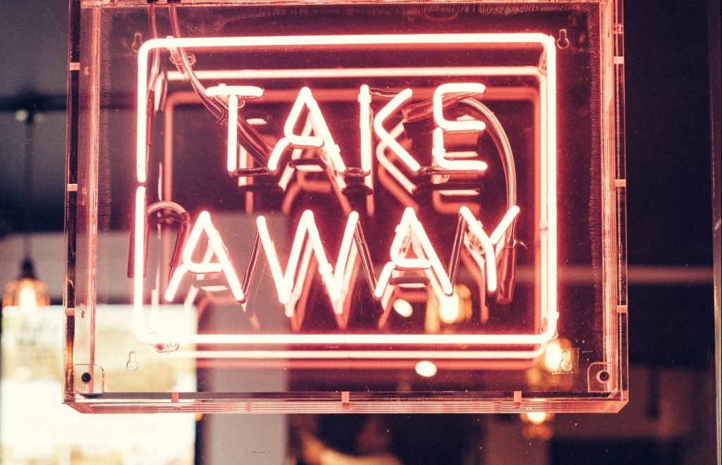takeaway sign with takeaway insurance